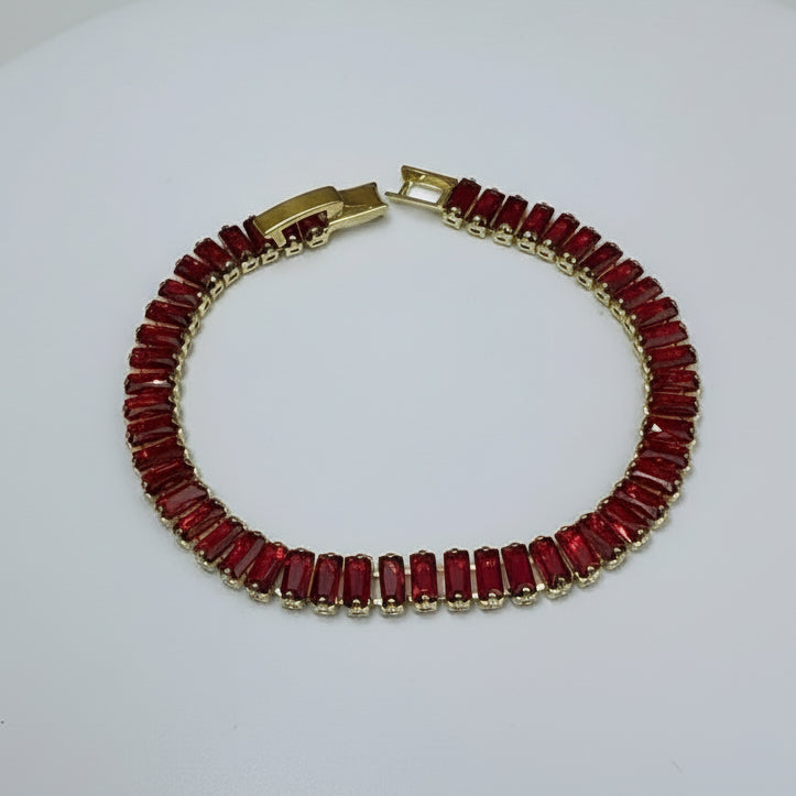 Brazalete de cristal rojo