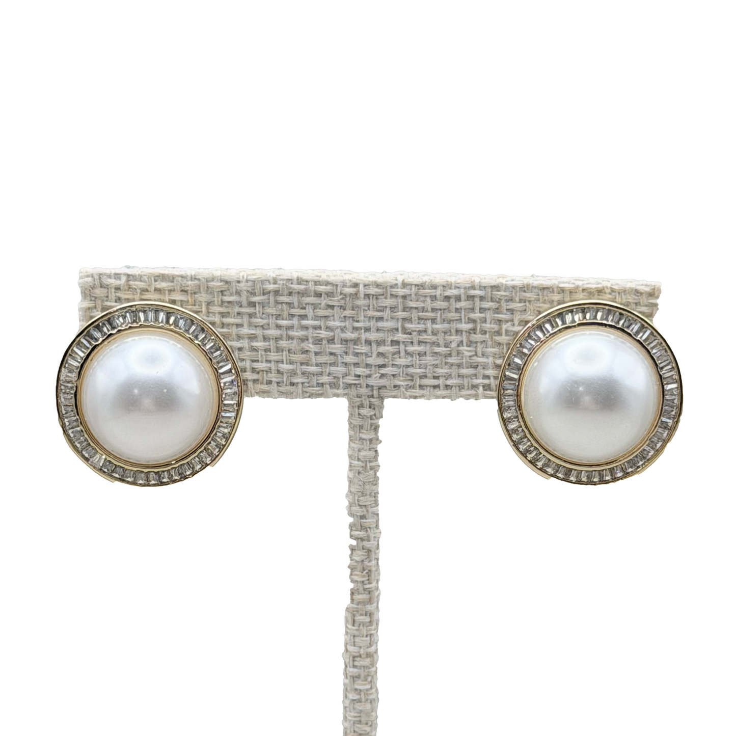 Aretes Perla Clásica 20 mm con Cristales