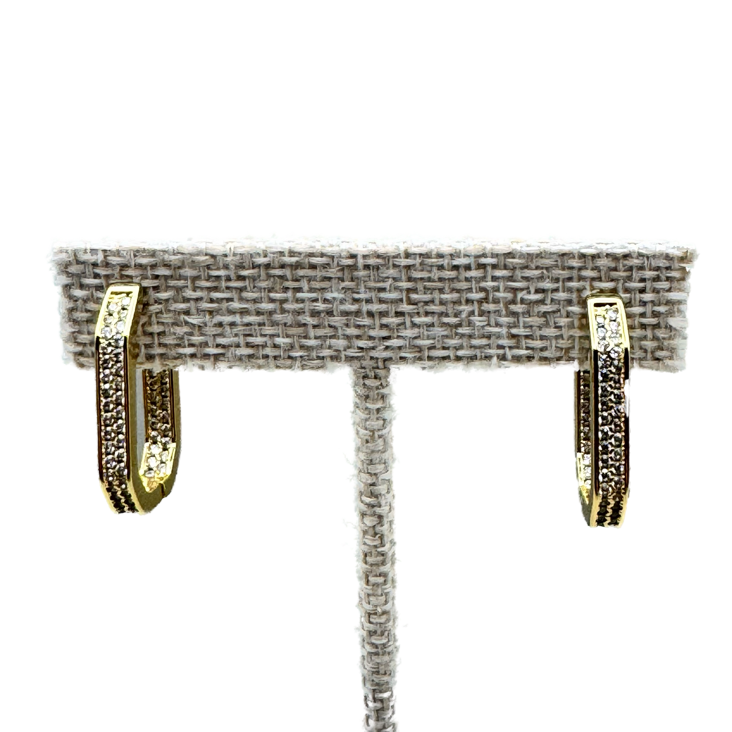 Aretes Huggie Dorados con Zirconias