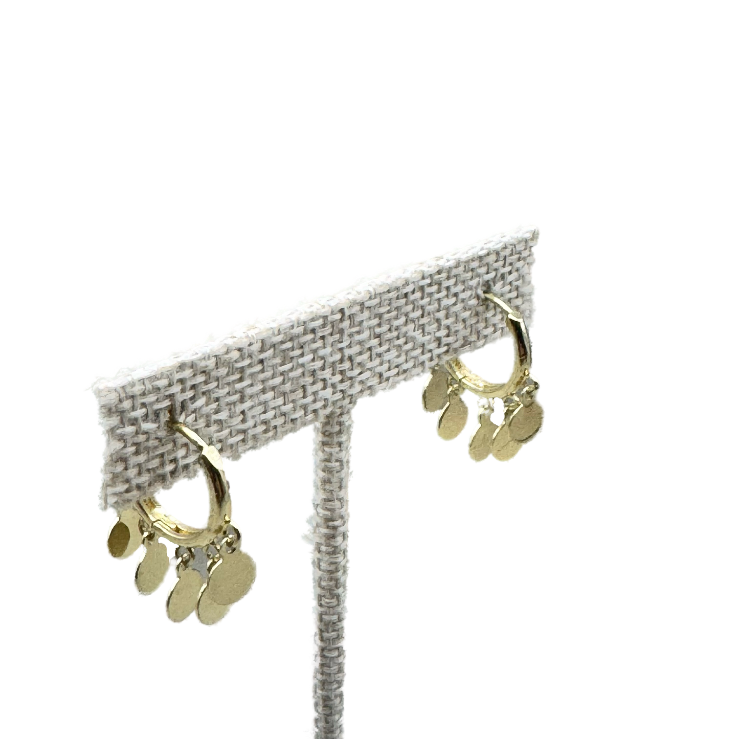 Aretes Aro Dorado con Dijes Colgantes