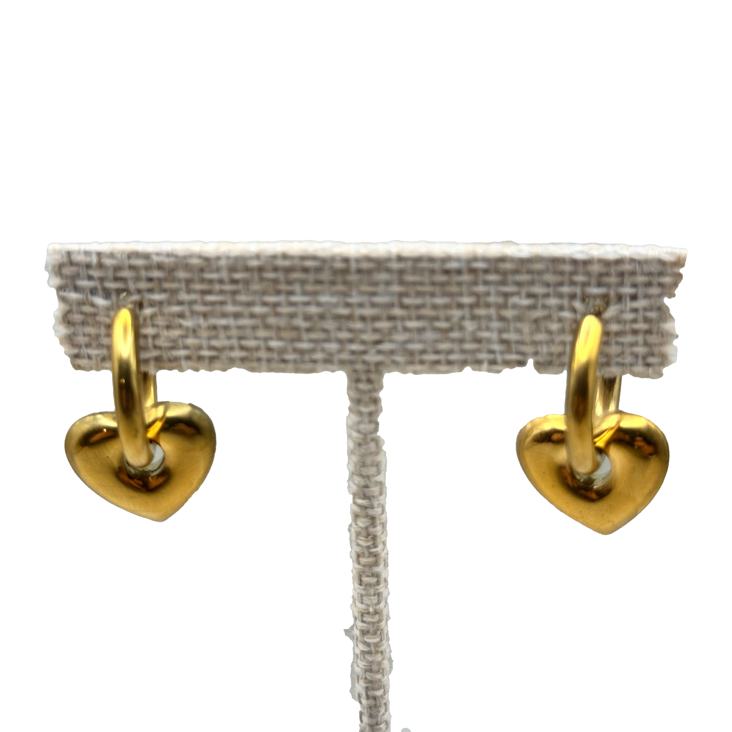 Aretes Aro Dorado con Dije Corazón