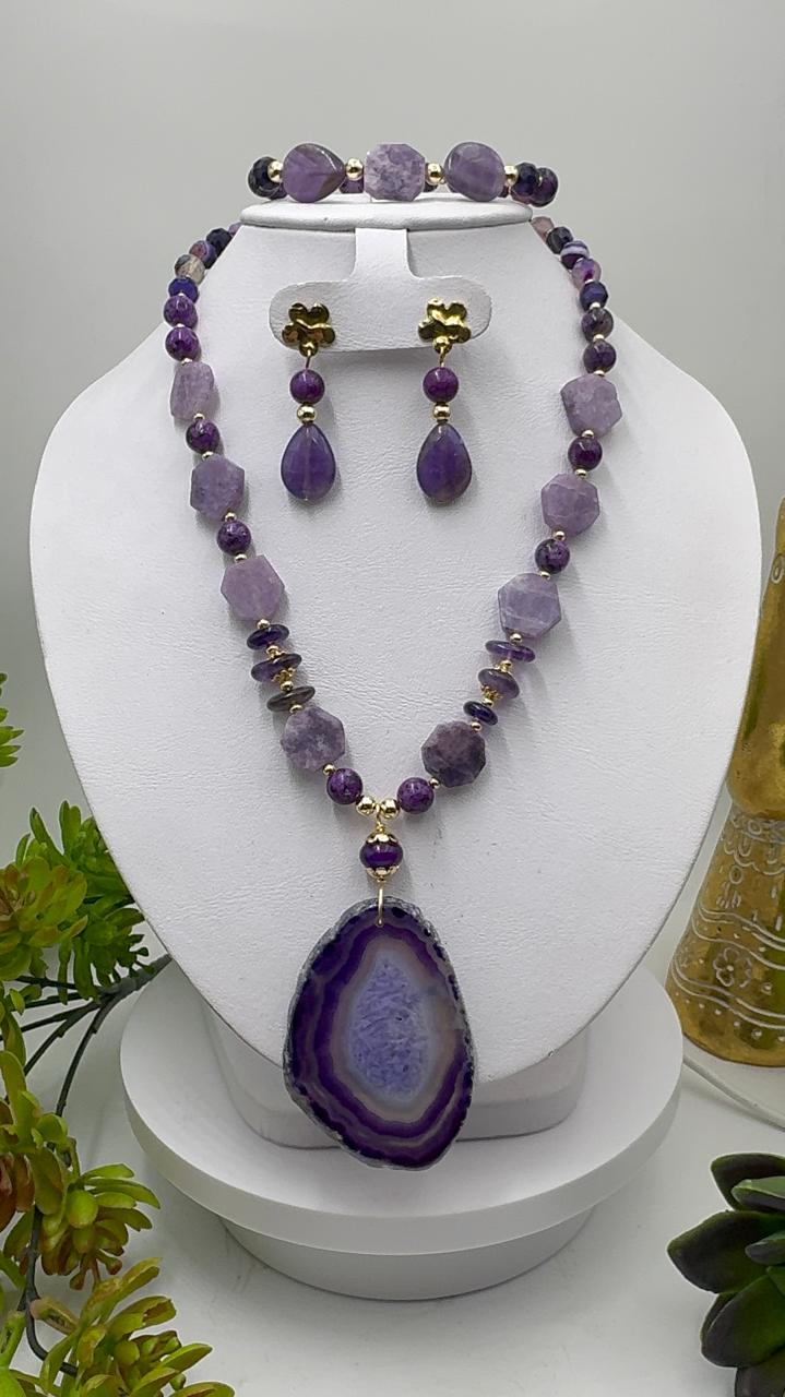Conjunto de amatista y ágata
