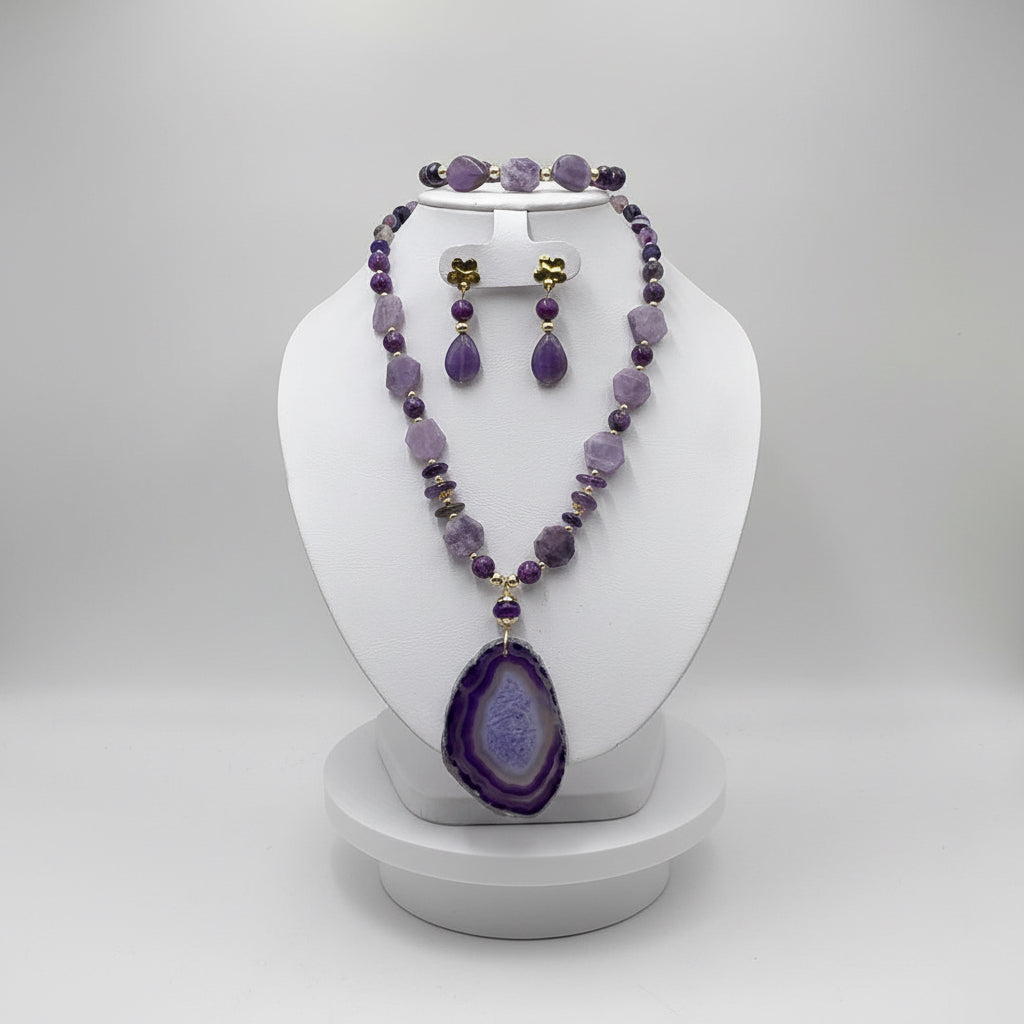 Conjunto de amatista y ágata