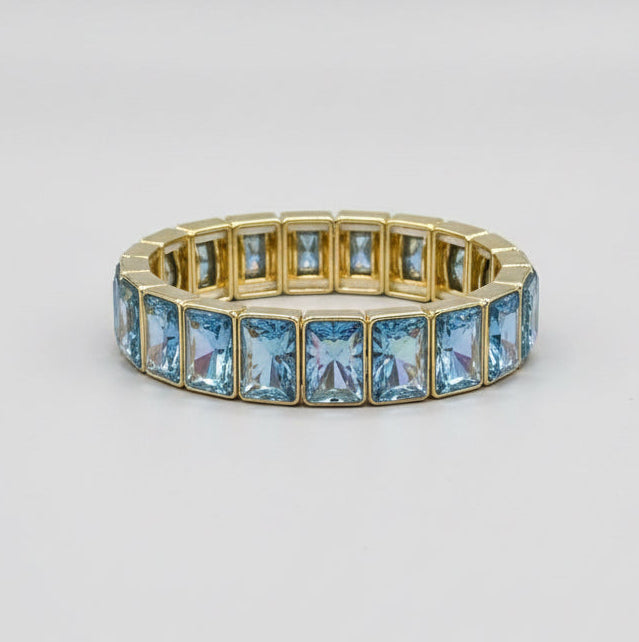 Brazalete de cristal en acero inoxidable