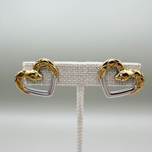 Aretes de acero inoxidable de corazón