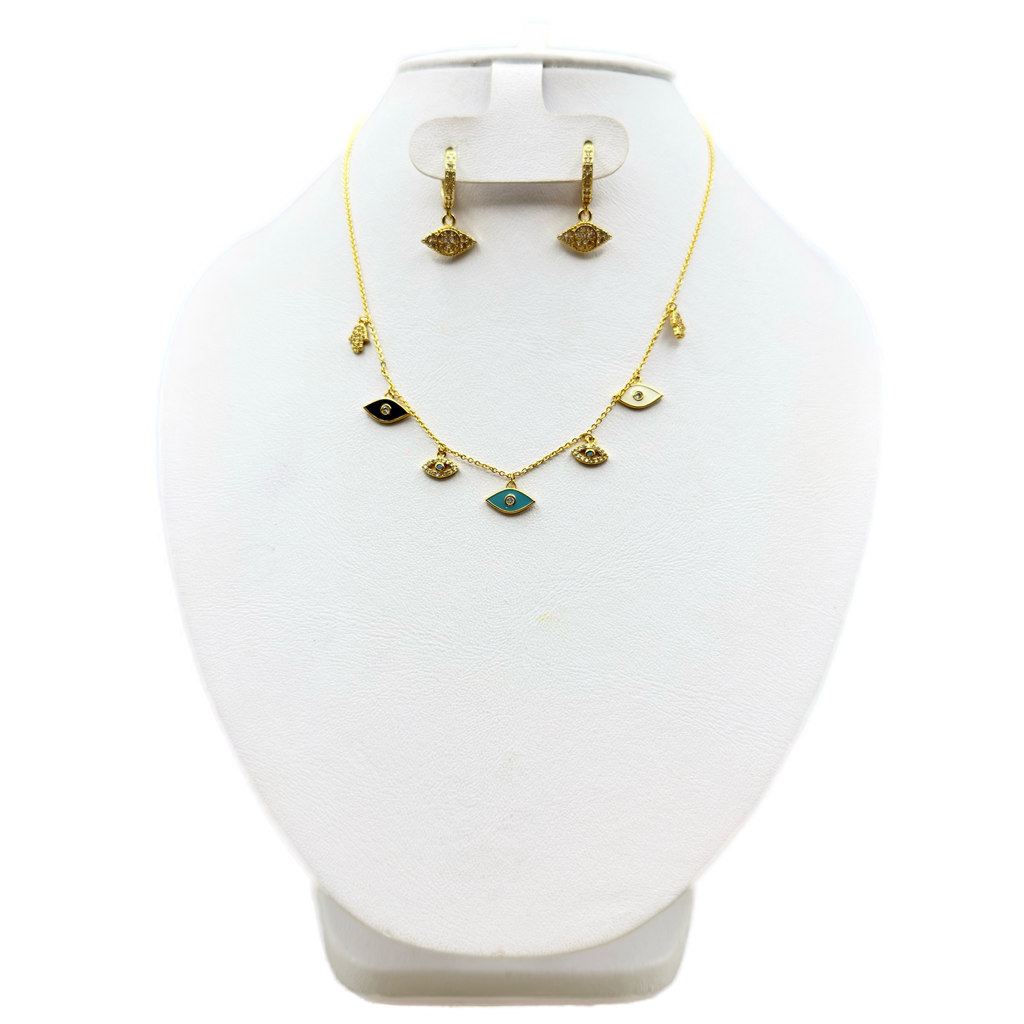 Collar con arete de ojos