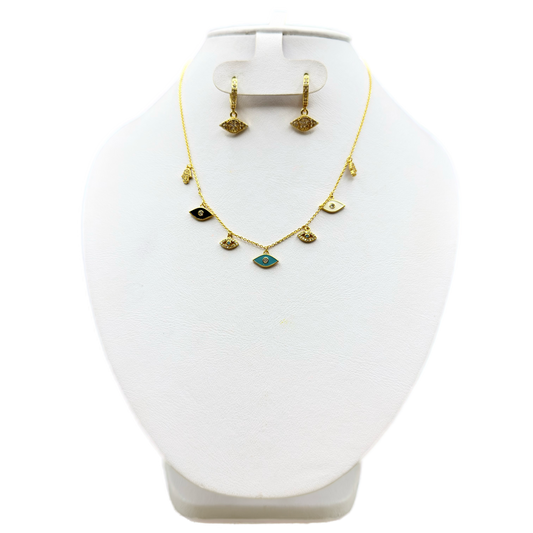 Collar con arete de ojos