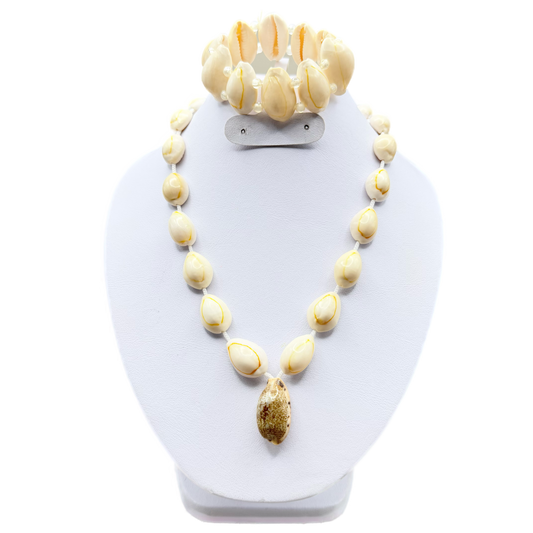 Conjunto Estilo Playa con Conchas Naturales y Pulsera