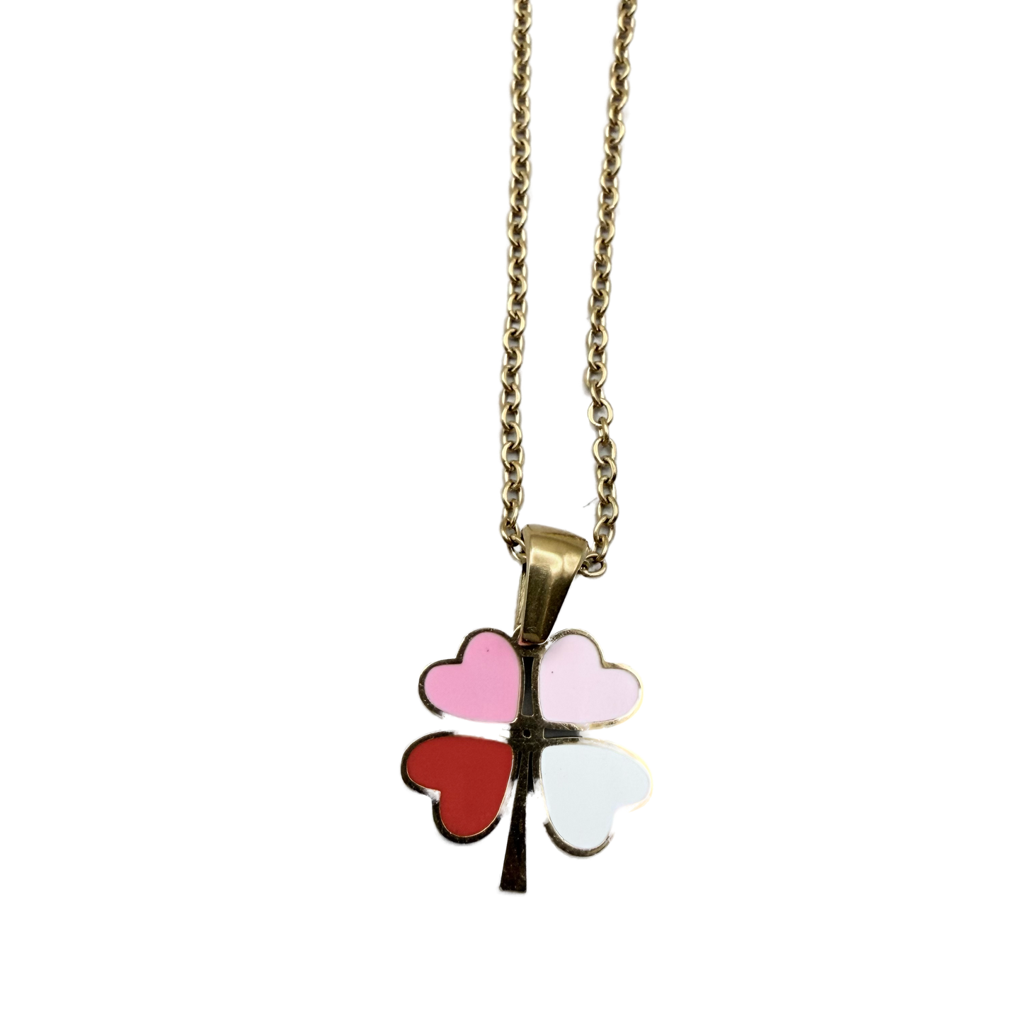 Collar Trébol de Corazones Multicolor