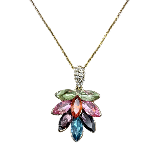 Collar Flor Multicolor con Cristales
