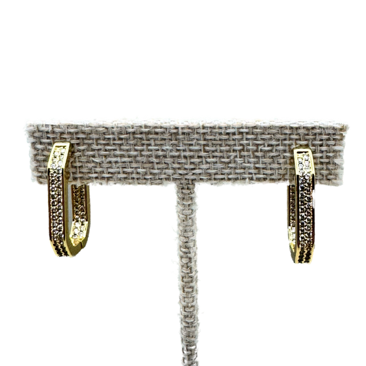 Aretes Huggie Dorados con Zirconias