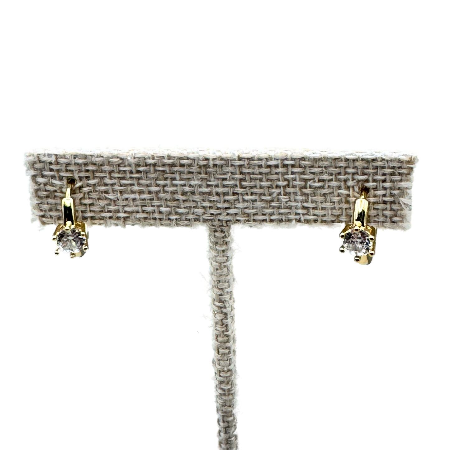 Aretes Dorados Mini con Zirconia