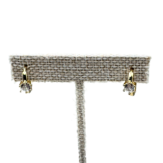 Aretes Dorados Mini con Zirconia