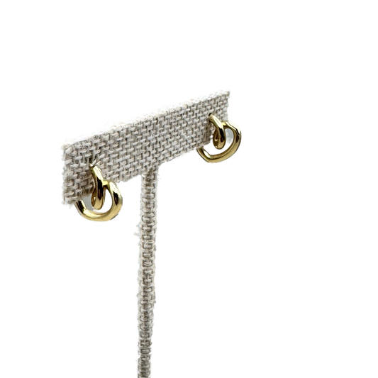 Aretes Huggie Doble Aro Dorado