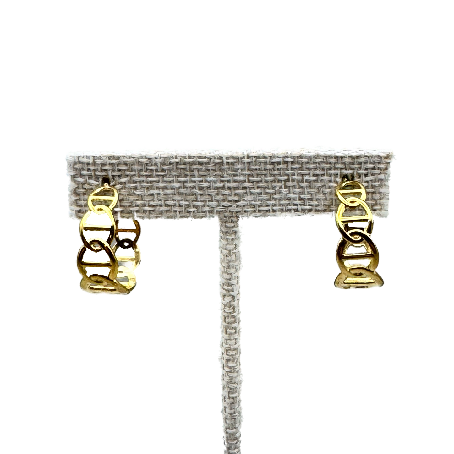 Aretes Aro Dorado Diseño Calado
