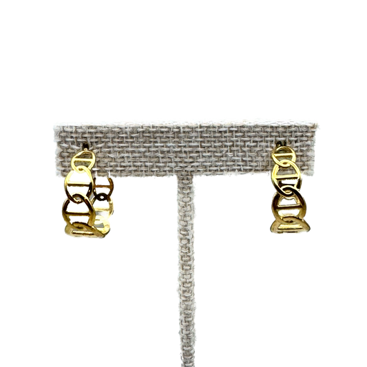 Aretes Aro Dorado Diseño Calado