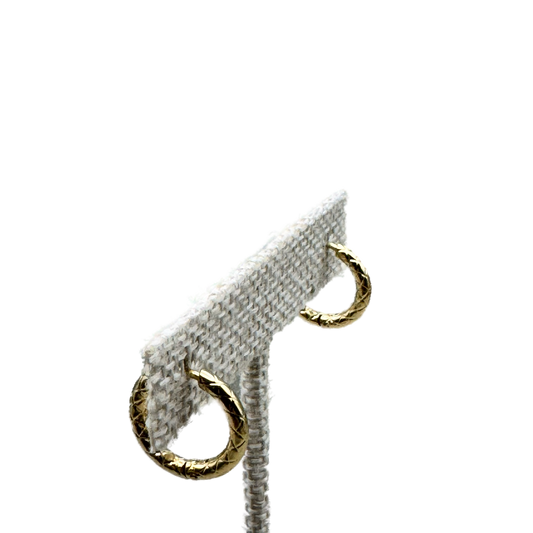 Aretes Aro Dorado Textura Trenzada