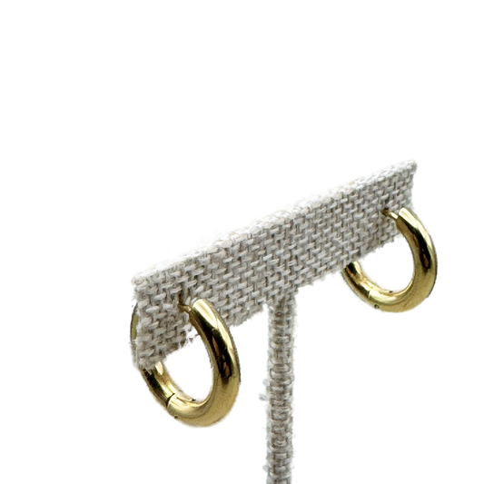 Aretes Aro Dorado Clásico Grueso