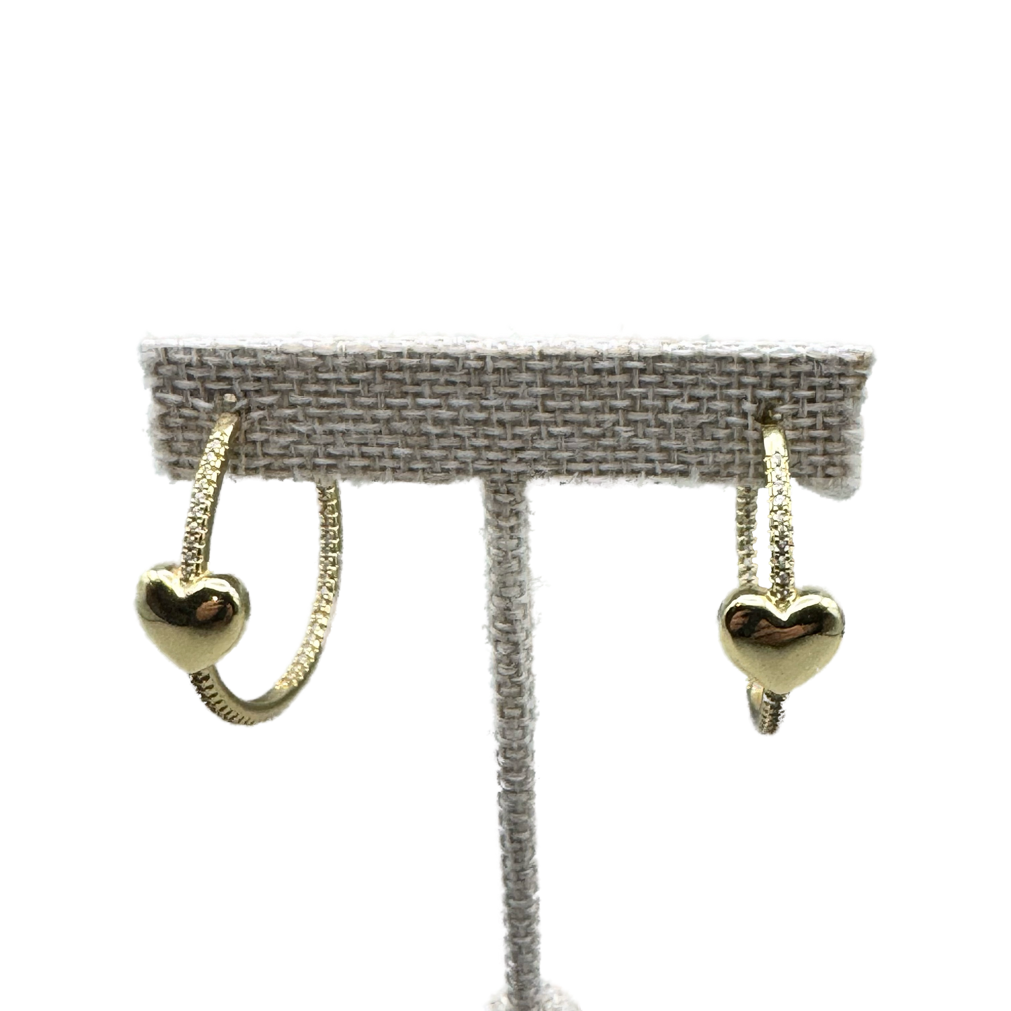 Aretes Aro Dorado con Corazón