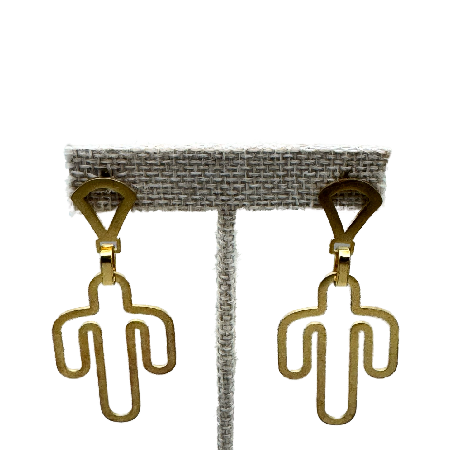 Aretes Dorados Cactus Abstracto