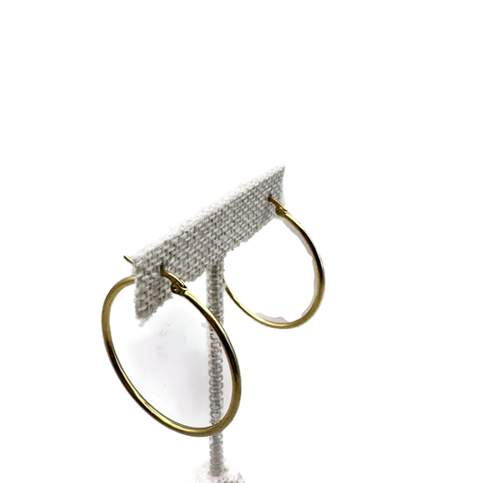 Aretes Aro Dorado con Dije Nácar Irregular