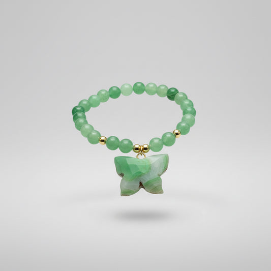 Brazalete de piedra Aventurina con dije de ágata