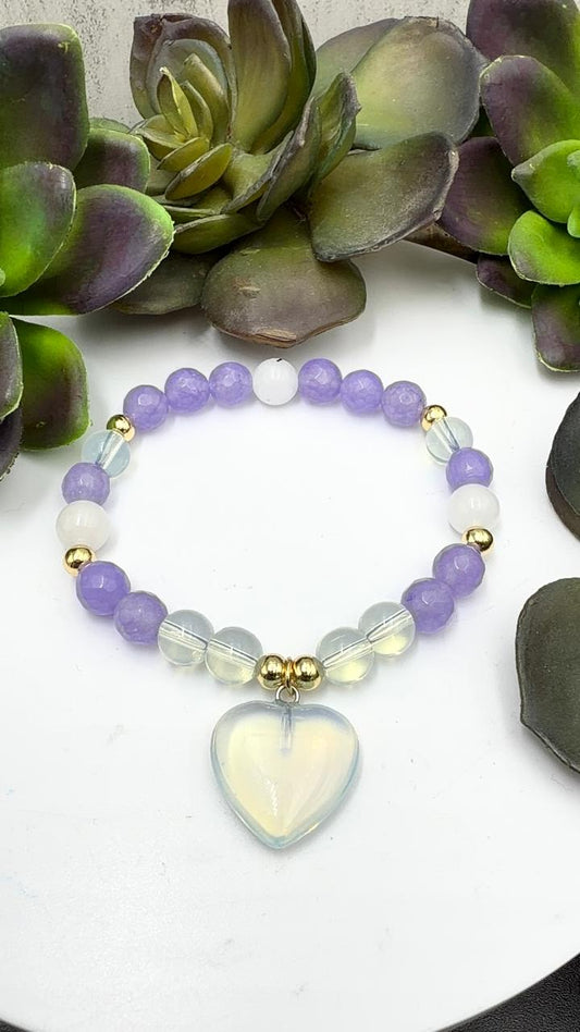 Brazalete de opalina con jade