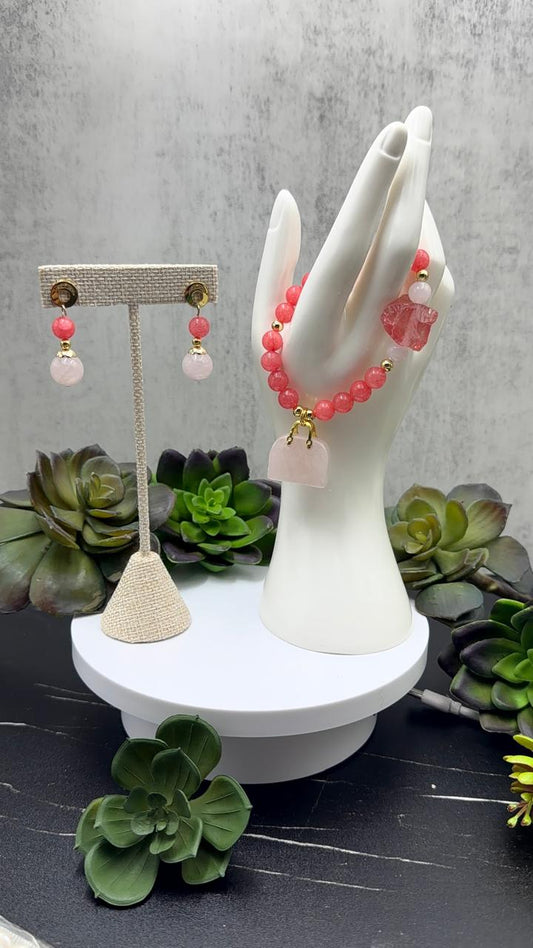 Juego de brazalete y aretes