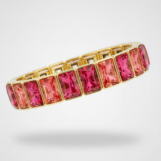 Brazalete de cristal en acero inoxidable