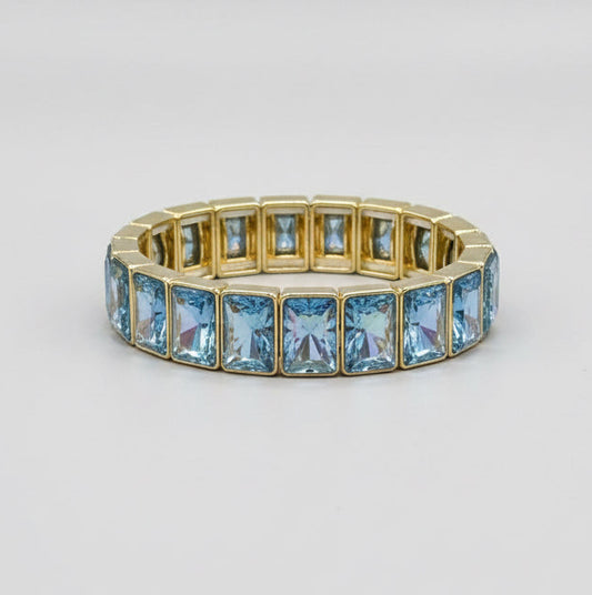 Brazalete de cristal en acero inoxidable