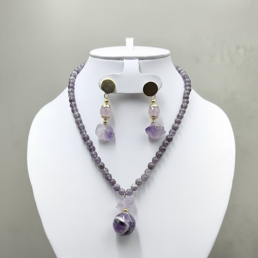 Juego de amatista y rocas de amatista