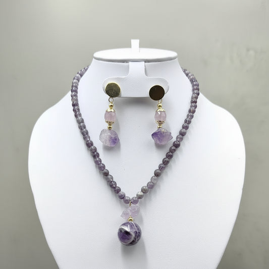 Juego de amatista y rocas de amatista