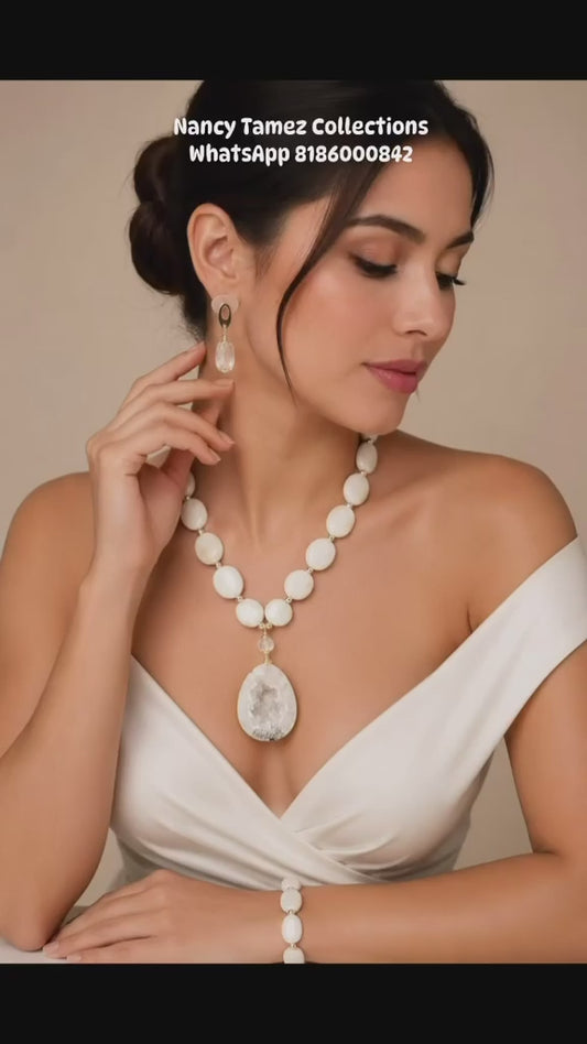 Juego de lunetas de jaspe blanco